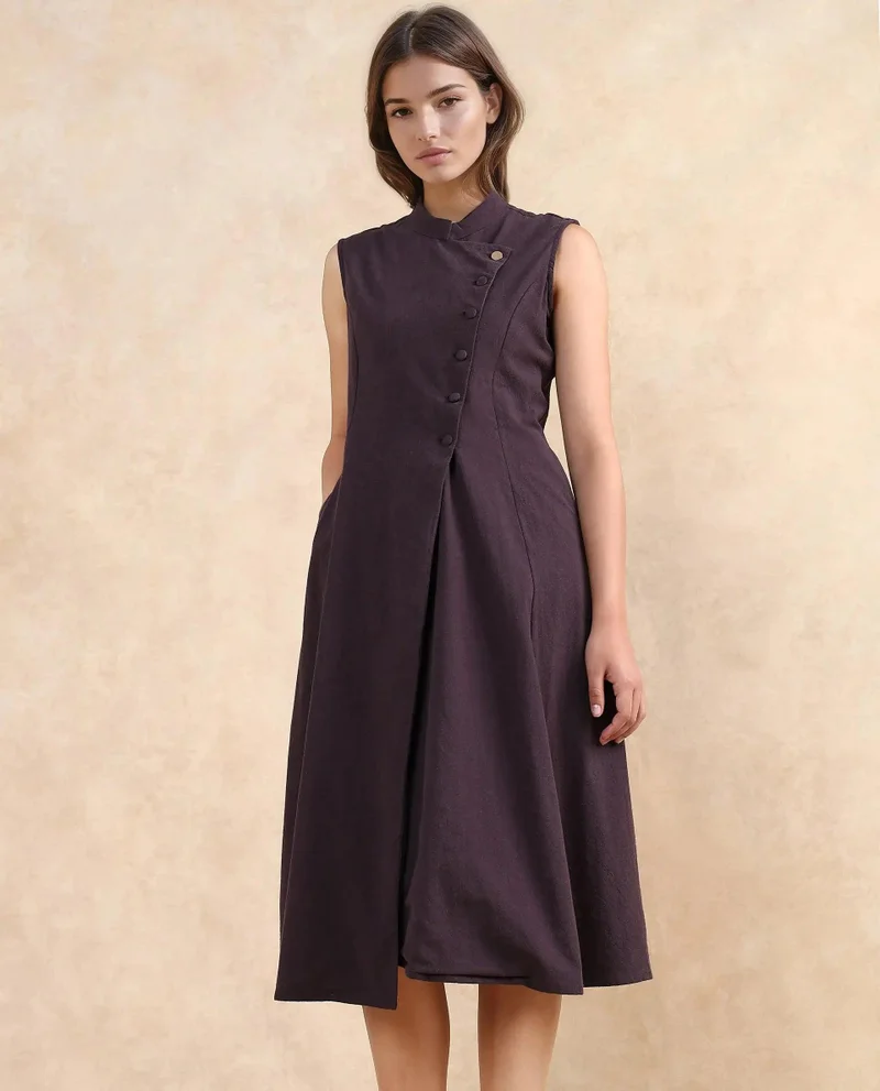 Rareism Women's Shirt Dress With Overlap Detail