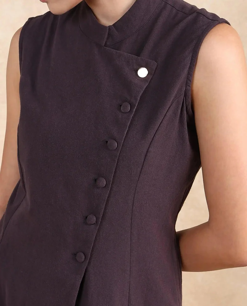 Rareism Women's Shirt Dress With Overlap Detail