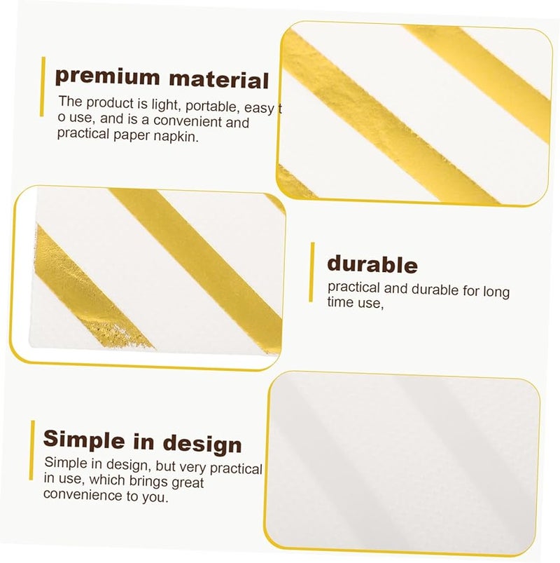 مناديل ورقية ذهبية قابلة للتخلص 40 ورقة لتزيين طاولات حفلات الزفاف - Image 5