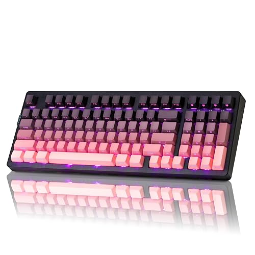 ZORNHER ZH980 Mechanical Keyboard Wireless,95% Pink Creamy Keyboard with Number Pad,Gaming Keyboard with Number Pad,Lighted Up PBT Keycaps,Creamy Sounding Linear Switches,Full Size - Image 1