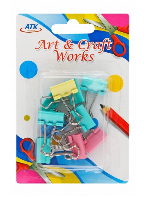 10-Piece Small Size Binder Clips Assorted Colours