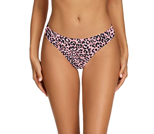 voenxe Seamless Thongs for Women No Show Thong Underwear Women 5-10 Pack (G-5 Pack Leopard Print, Medium) - Image 3