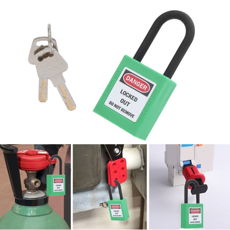 38mm/1.5in Safety Padlock Engineering Insulation DustProof with 2 Keys for Factories Construction Sites Hospitals(Purple ) - Image 2