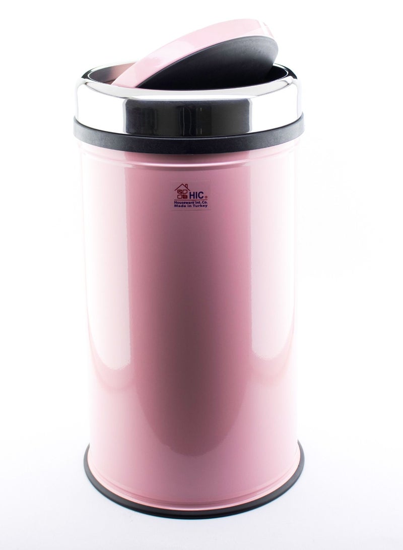 هيك سلة مهملات ستيل لون وردي مقاس 20 لتر