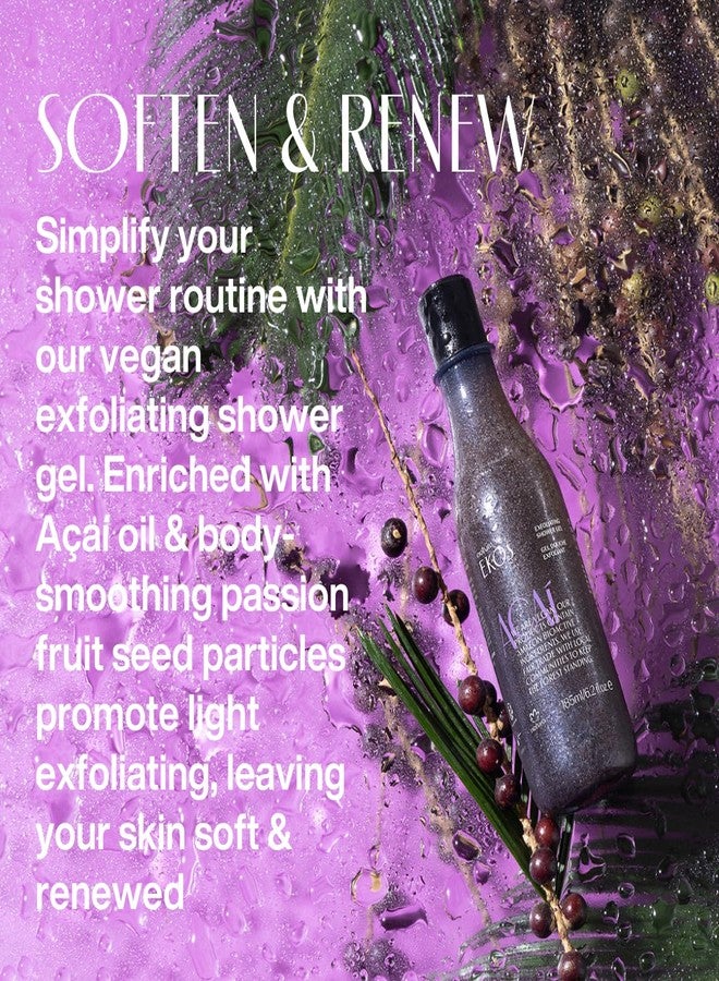 natura - Ekos Açaí Revitalizing Exfoliating Shower Gel - Natural Exfoliants - Removes Impurities - Body Wash - Vegan Skin Care - Brazilian Beauty Secrets - Self Care & Body Care - 6.2 fl oz (185ml) - Image 4