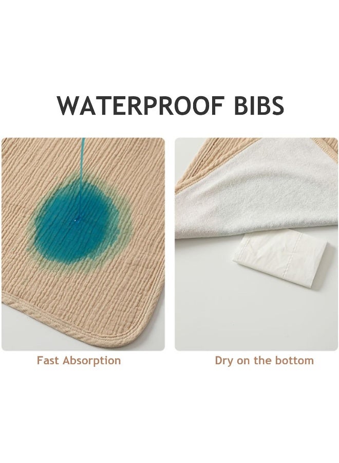 Newwiee Newwiee Large Muslin Pullover Baby Bibs Full Coverage Toddler Slip on Absorbent Bib Waterproof Toddler Towel Bibs - Image 4