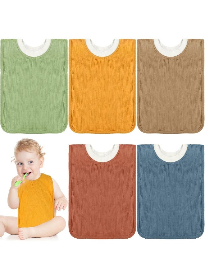Newwiee Newwiee Large Muslin Pullover Baby Bibs Full Coverage Toddler Slip on Absorbent Bib Waterproof Toddler Towel Bibs - Image 1