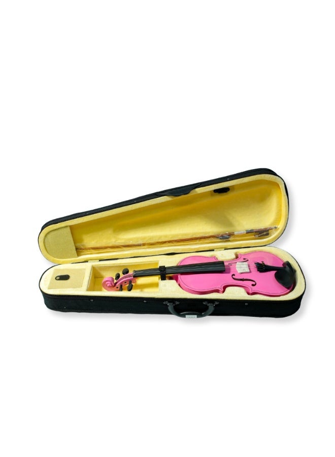 Steiner Violin V-10 – Full Size 4/4 Student Violin, Maple Body, Imitation Ebony Fingerboard, High-Gloss Pink Finish with Case, Bow & Rosin - Image 2