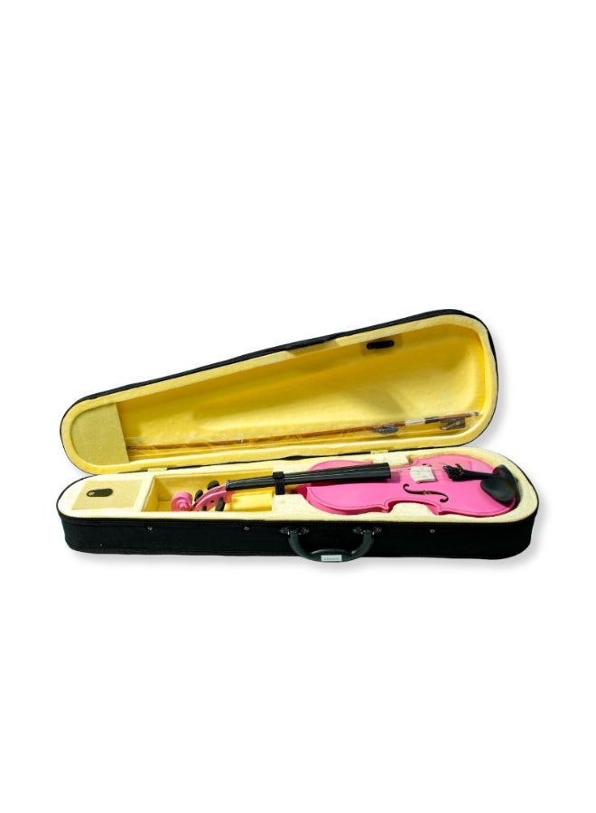 Steiner Violin V-10 – Full Size 4/4 Student Violin, Maple Body, Imitation Ebony Fingerboard, High-Gloss Pink Finish with Case, Bow & Rosin - Image 3