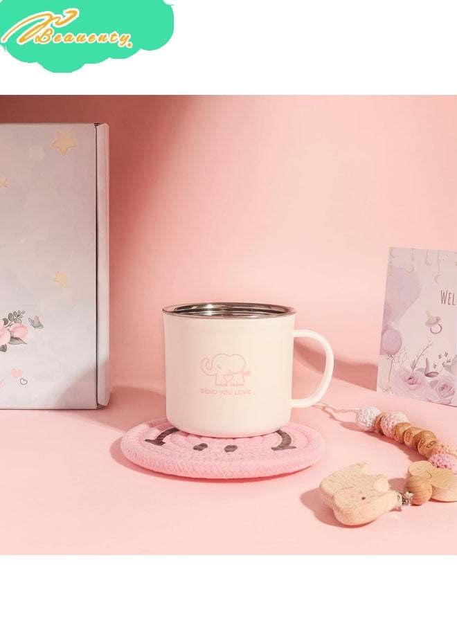 Beauenty Baby Gifts,Baby Shower Gifts for Girls Boys,New Born Baby Girls Gift,Babies Gift Basket,Unique Baby Gift Essential,Gender Reveal Gifts,Rattle Swaddle Blanket Toddler Gifts (pink) - Image 4