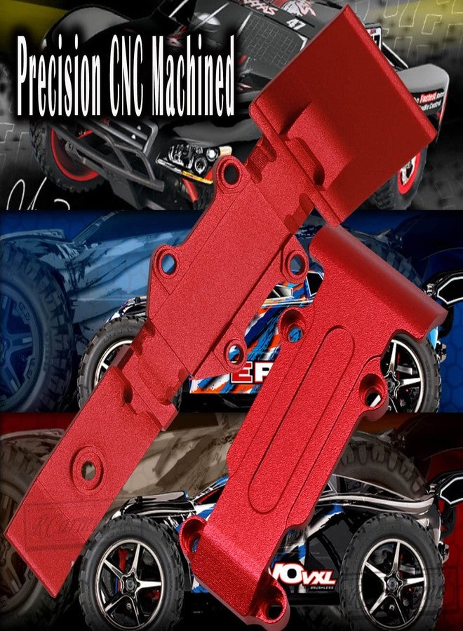 قطع غيار Rcarmumb لترقية لوحة الحماية الأمامية والخلفية لسيارات E-REVO 71076-3 و Mini Slash 70054-1 بمقياس 1/16، قطعتان من سبائك الألومنيوم، لوحة حماية أمامية وخلفية، لون أحمر - Image 5