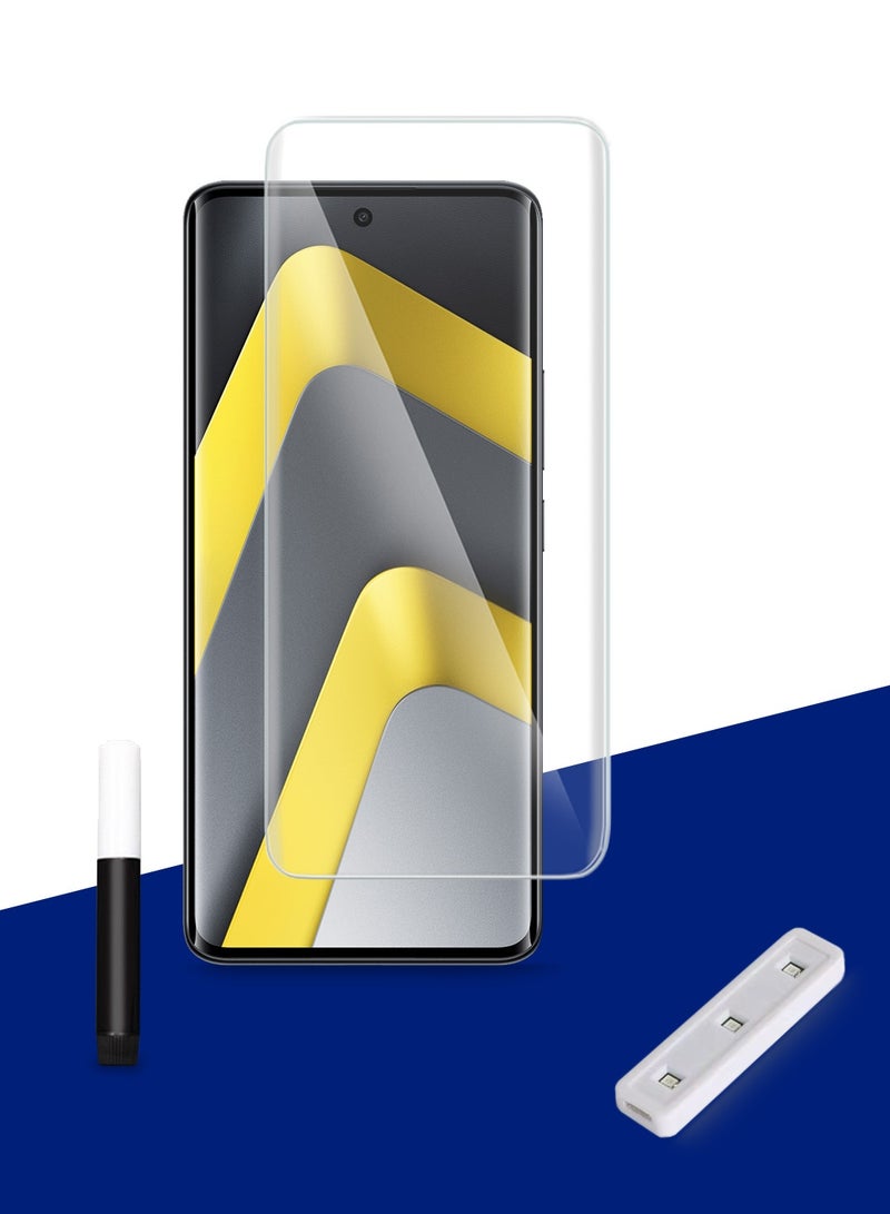 Wtech Xiaomi Poco M8 5G 2026 Premium Curved Edges UV Full Glue Full Cover Tempered Glass Screen Protector (MSGUCN) - Clear - Image 1