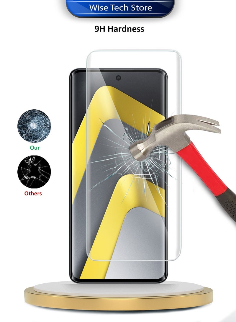 Wtech Xiaomi Poco M8 5G 2026 Premium Curved Edges UV Full Glue Full Cover Tempered Glass Screen Protector (MSGUCN) - Clear - Image 3