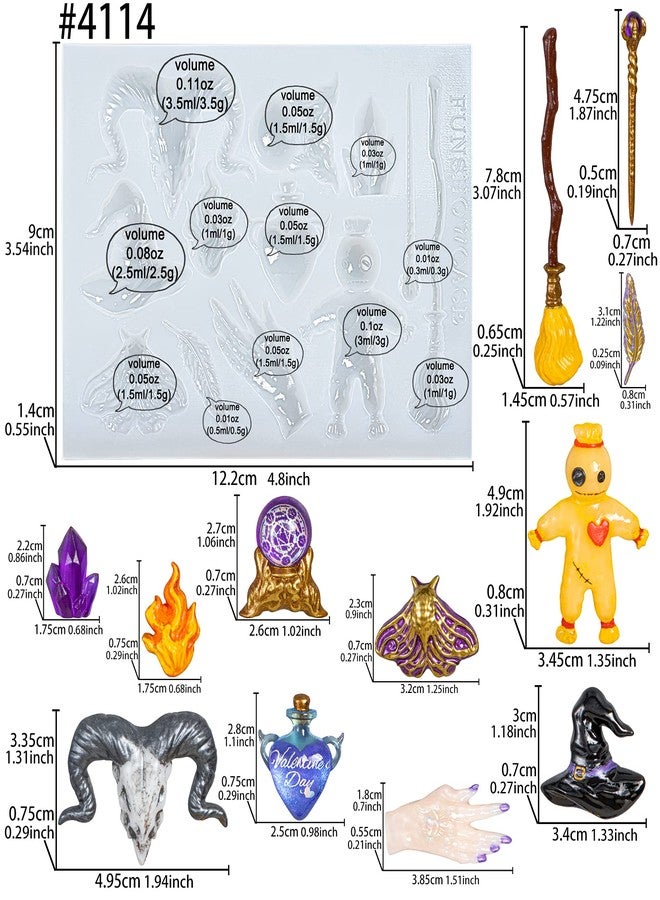 FUNSHOWCASE Witchcraft Altar Epoxy Resin Casting Silicone Mold for Sugarcraft Fondant Cake Decor, Cupcake Topper, Polymer Clay Crafts - Image 2