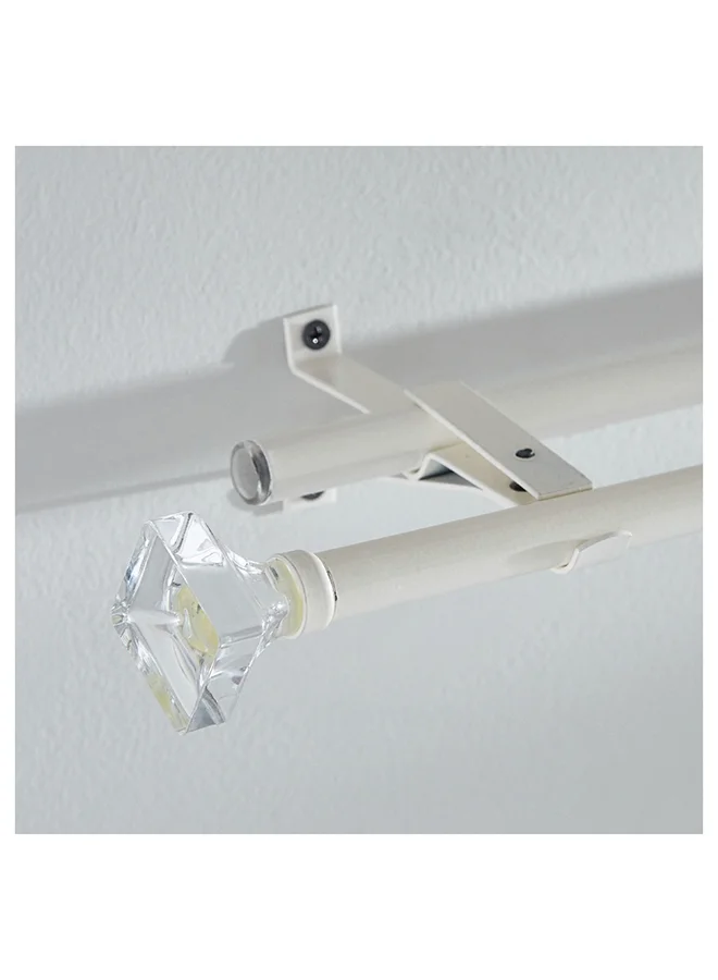 هوم بوكس Small Acrylic Square Double Curtain Rod 121 x 1.6 cm