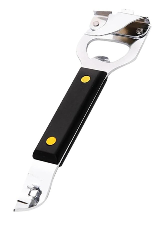 1 Pack 4-in-1 Can Punch Bottle Opener Classic Stainless Steel Manual Can Opener for Liquid with Cap Catcher, Can Tapper Church Key for Camping and Traveling  - Image 1