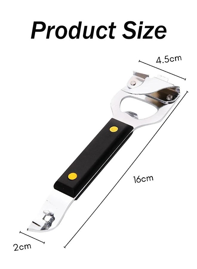 1 Pack 4-in-1 Can Punch Bottle Opener Classic Stainless Steel Manual Can Opener for Liquid with Cap Catcher, Can Tapper Church Key for Camping and Traveling  - Image 5