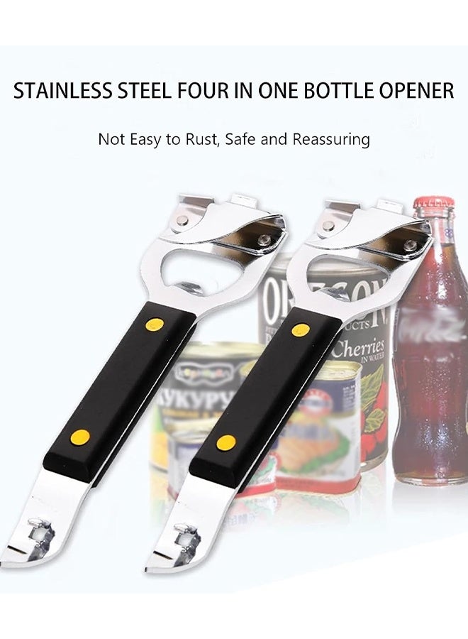 1 Pack 4-in-1 Can Punch Bottle Opener Classic Stainless Steel Manual Can Opener for Liquid with Cap Catcher, Can Tapper Church Key for Camping and Traveling  - Image 4