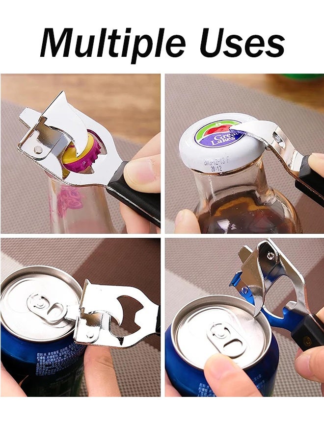 1 Pack 4-in-1 Can Punch Bottle Opener Classic Stainless Steel Manual Can Opener for Liquid with Cap Catcher, Can Tapper Church Key for Camping and Traveling  - Image 3