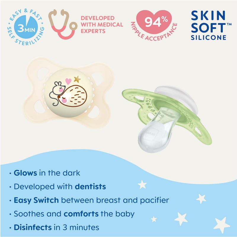 MAM Day & Night Silicone Pacifier, 0-6 Months, Boy, 3 Pack - Image 2