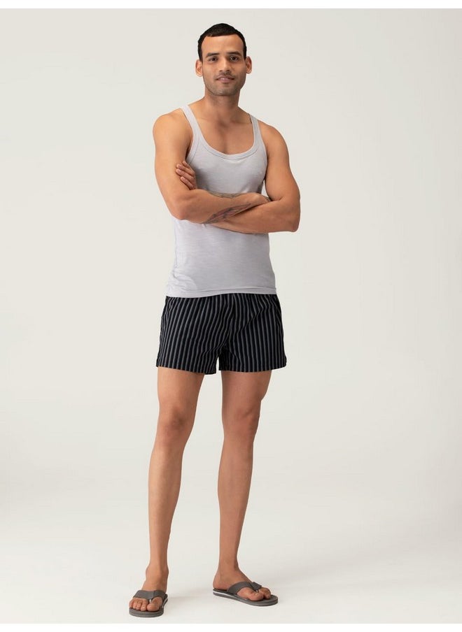DaMENSCH DAMENSCH Men's Cotton Boxers (Pack of 1) (Dam-STP-SBX-NTB-M_Nether Black_M)  - Image 2