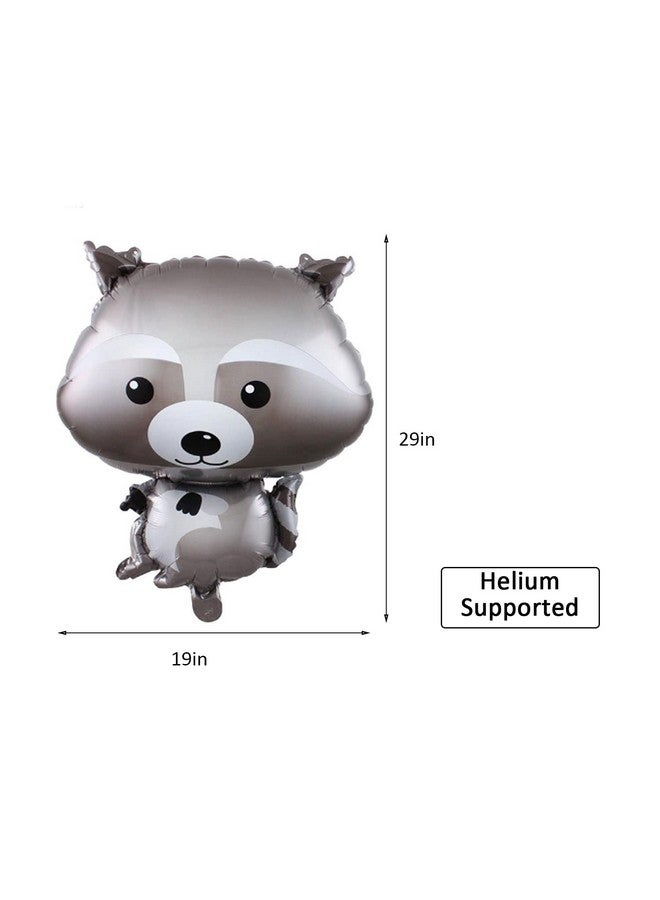 Finypa 4PCS Raccoon Balloons Raccoon Shaped Foil Mylar Balloons for Baby Shower Kids' Boys Woodland Animals Theme Birthday Party Supplies Decorations - Image 3