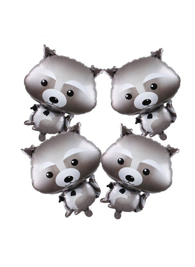 Finypa 4PCS Raccoon Balloons Raccoon Shaped Foil Mylar Balloons for Baby Shower Kids' Boys Woodland Animals Theme Birthday Party Supplies Decorations - Image 1