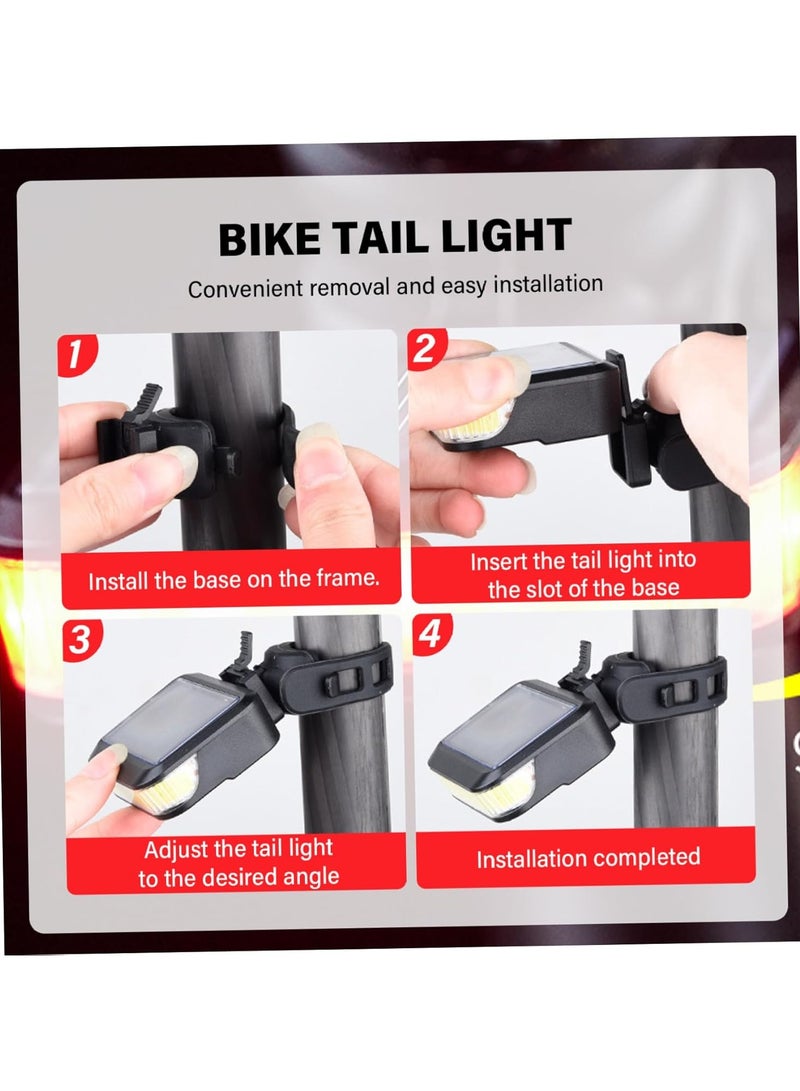 CMGTYYD Bicycles Rear Light Solar | Solar Powered Back Light - Rear Light Cycling Accessories, Waterproof, Bikes Safety Warning Light, for Road Bikes City Bikes - Image 5