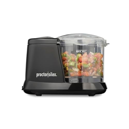 Proctor Silex Durable Electric Vegetable Chopper & Mini Food Processor for Chopping, Puree & Emulsify, 1.5 Cup, Black - Image 1