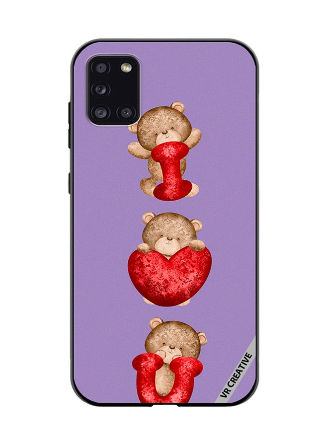 VR CREATIVE Protective Case Cover For Samsung Galaxy A31 Bear I Love You Design Multicolour - Image 1