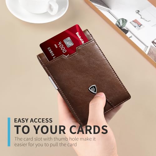 RUNBOX Mens Slim Wallet with Money Clip RFID Blocking Bifold Credit Card Holder for Men with Gift Box - Image 4