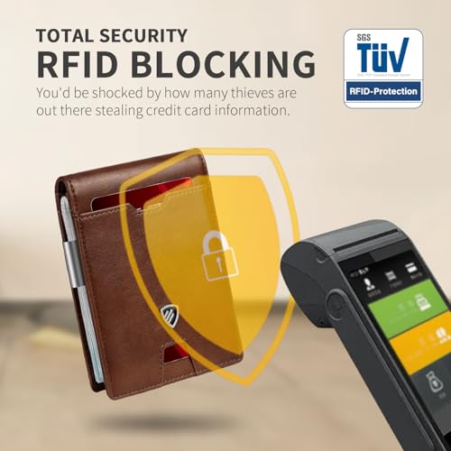 RUNBOX Mens Slim Wallet with Money Clip RFID Blocking Bifold Credit Card Holder for Men with Gift Box - Image 5