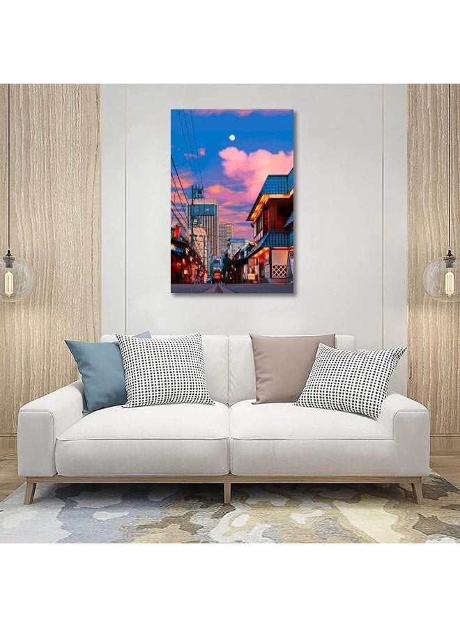 Home Trove Japan Art Posters Tokyo City Posters, Urban Landscape, Fuji Mountain View Wall Art Aesthetic Canvas Poster for Living Room Bedroom Dormitory Prep Room Decoration, Tokyo Anime Wall Art Picture Gift  - Image 5