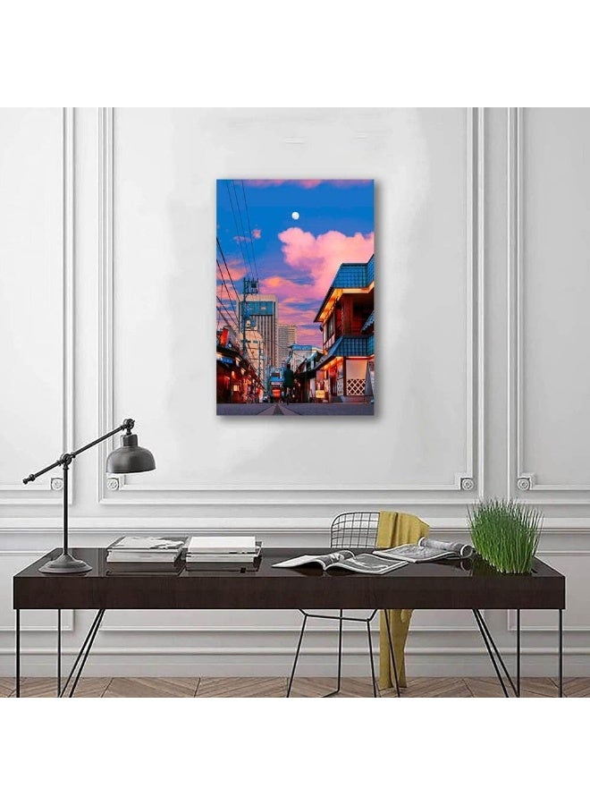 Home Trove Japan Art Posters Tokyo City Posters, Urban Landscape, Fuji Mountain View Wall Art Aesthetic Canvas Poster for Living Room Bedroom Dormitory Prep Room Decoration, Tokyo Anime Wall Art Picture Gift  - Image 4