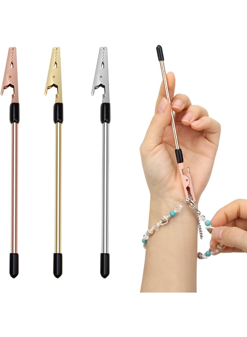 zoba 3-piece smart accessory tool for fastening chains and bracelets without assistance – elegant and lightweight design – multiple luxurious colors (rose gold, gold, silver) - Image 1