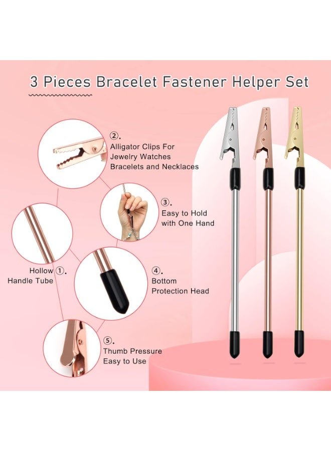 zoba 3-piece smart accessory tool for fastening chains and bracelets without assistance – elegant and lightweight design – multiple luxurious colors (rose gold, gold, silver) - Image 5