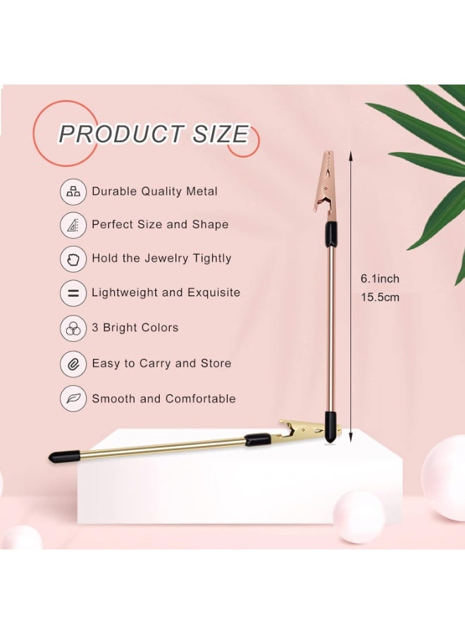 zoba 3-piece smart accessory tool for fastening chains and bracelets without assistance – elegant and lightweight design – multiple luxurious colors (rose gold, gold, silver) - Image 2