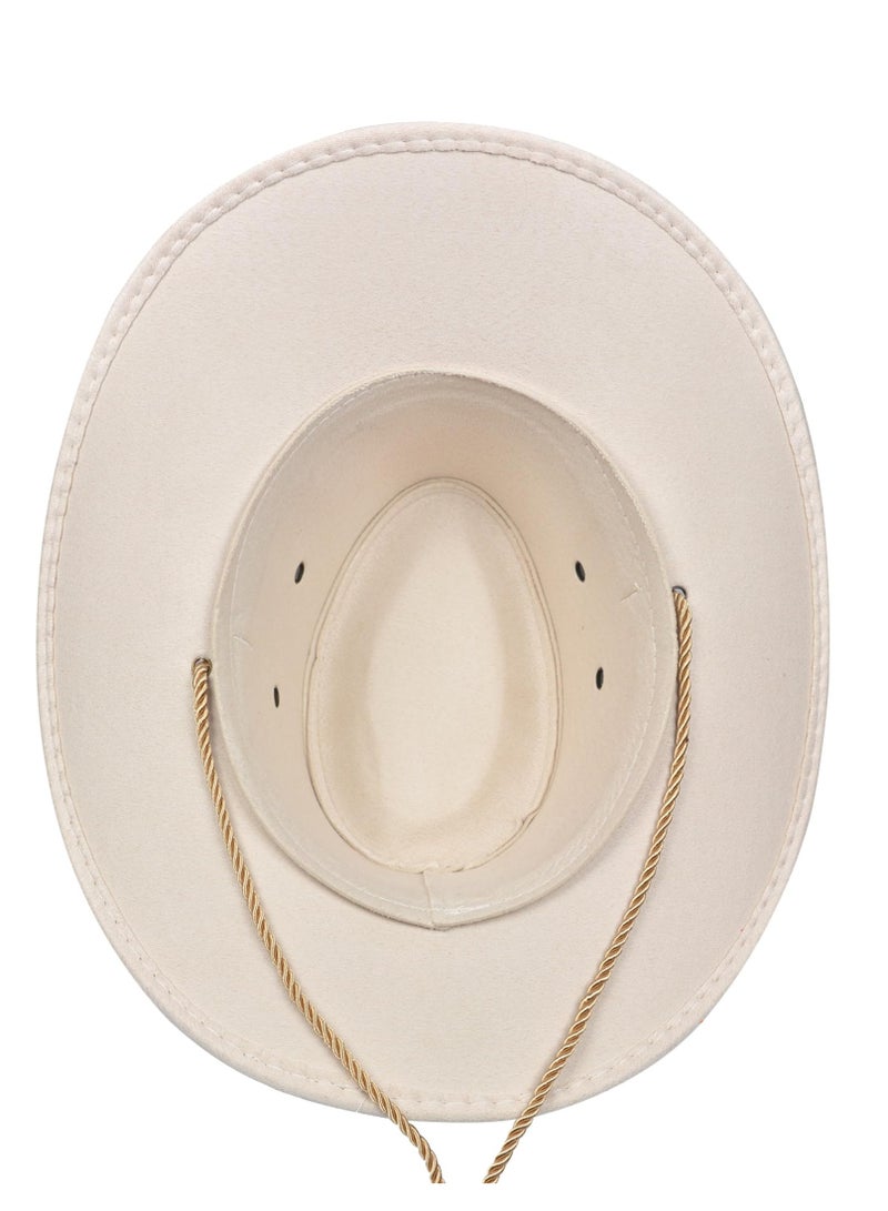 2 Pack Cowboy Hats Western Hat Plain Hat with Adjustable Drawstring for Wedding Stage Performance Country - Image 3