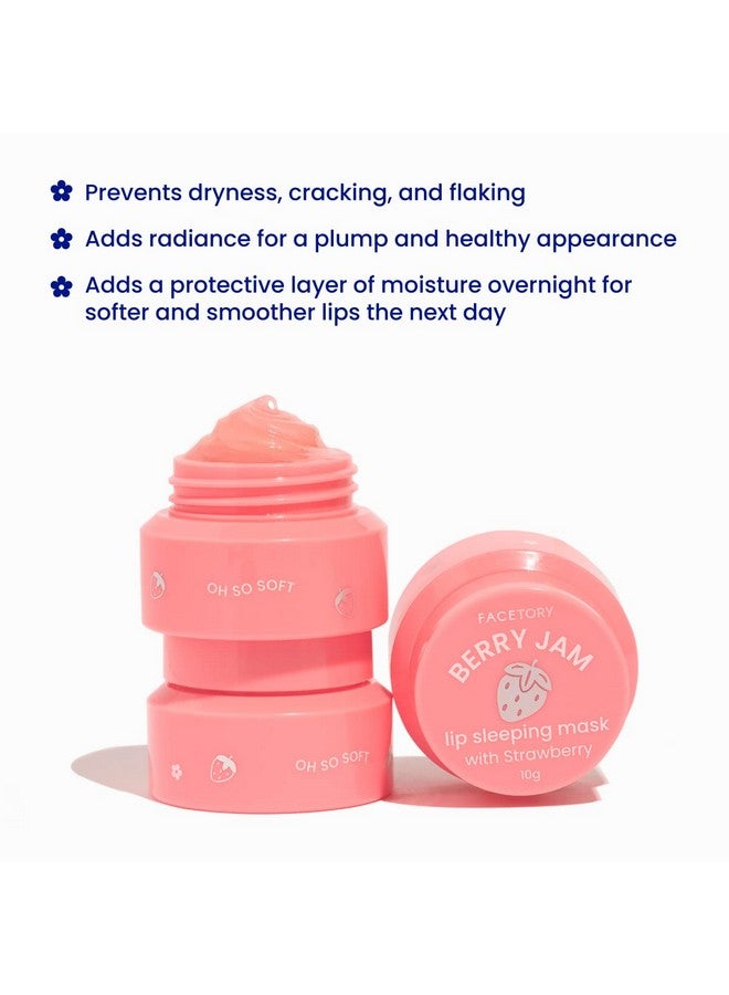 فايستوري قناع النوم للشفاه من بيري جام مع مستخلص فاكهة الفراولة وزبدة الشيا للحصول على شفاه أكثر نعومة للشفاه الجافة والمتشققة والمتشققة والترطيب والحماية والمغذية 10 جم - Image 4