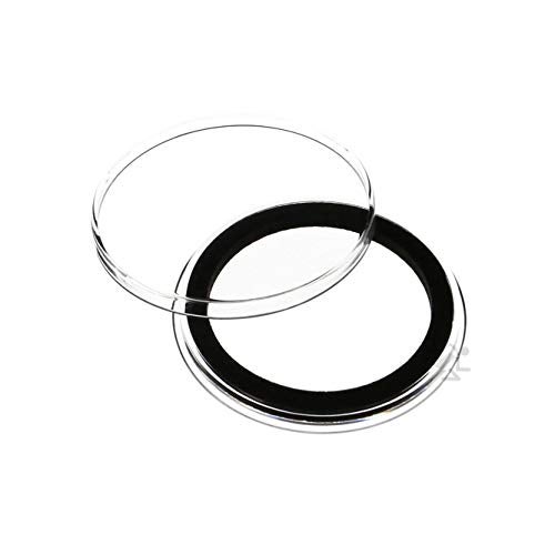 OnFireGuy 20pcs 39mm Black Ring Coin Capsules & Capsule Tube with Red Cap Lid for 1oz Silver Rounds | Protective Coin Cases for 1oz Silver Buffalo, Copper Rounds and Standard Casino Chips - Image 3