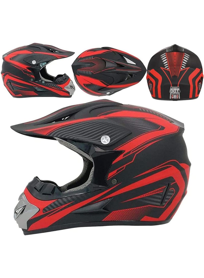 Relex Motocross Helmet, Youth & Adult ATV Dirt Bike Motorcycle Helmet, Kids 4-Wheeler Off-Road Mountain Bike Helmet, W/Gloves Goggles Mask - Image 3