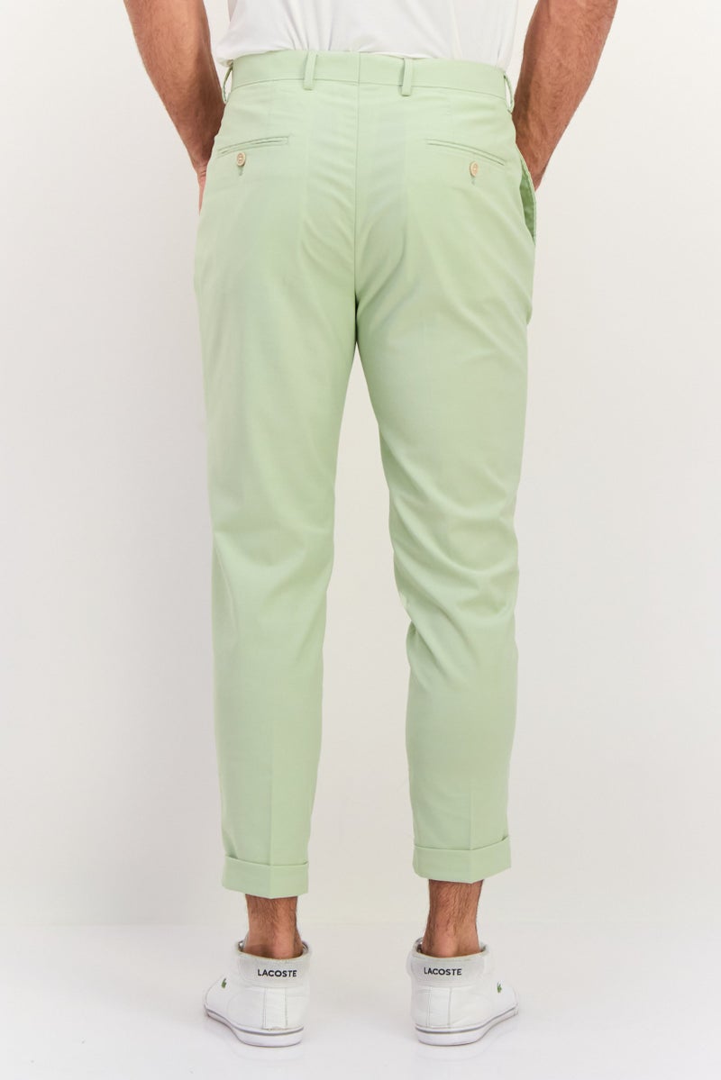 Sorbino Men Regular Fit Plain Chino Pants, Sage Green - Image 3