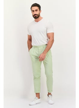 Sorbino Men Regular Fit Plain Chino Pants, Sage Green  - Image 4
