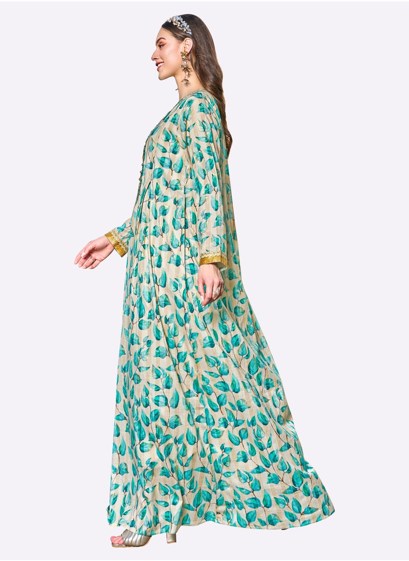 Sara Arabia Sara Arabia Leaf Jalabiya  - Image 3