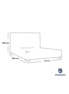 Homzmart Swedish Wood and Linen King  Bed 200×160×130 cm - Beige  - Image 2