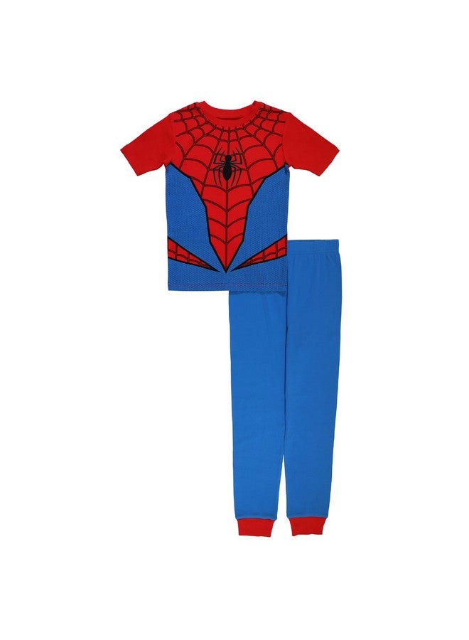 Marvel Boys' Spider-Man 2-Piece Snug-Fit Cotton Pajama Set, SPIDER COSTUME, 4 - Image 1