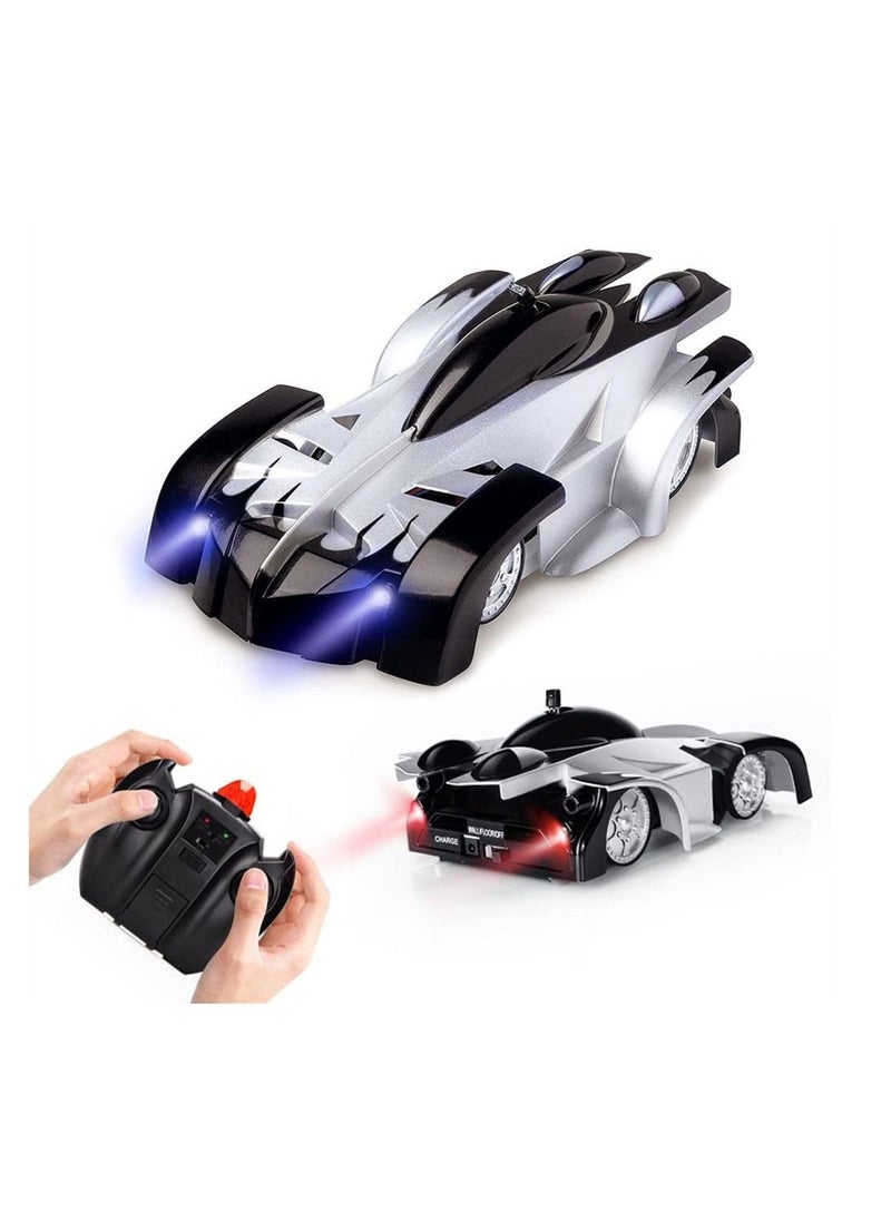 Remote Control Car, for Kids, Rc Cars Car Toys Wall Climbing Car Dual Mode 360°Rotating Stunt Rechargeable High Speed Vehicle with LED Lights (Black and White) - Image 1