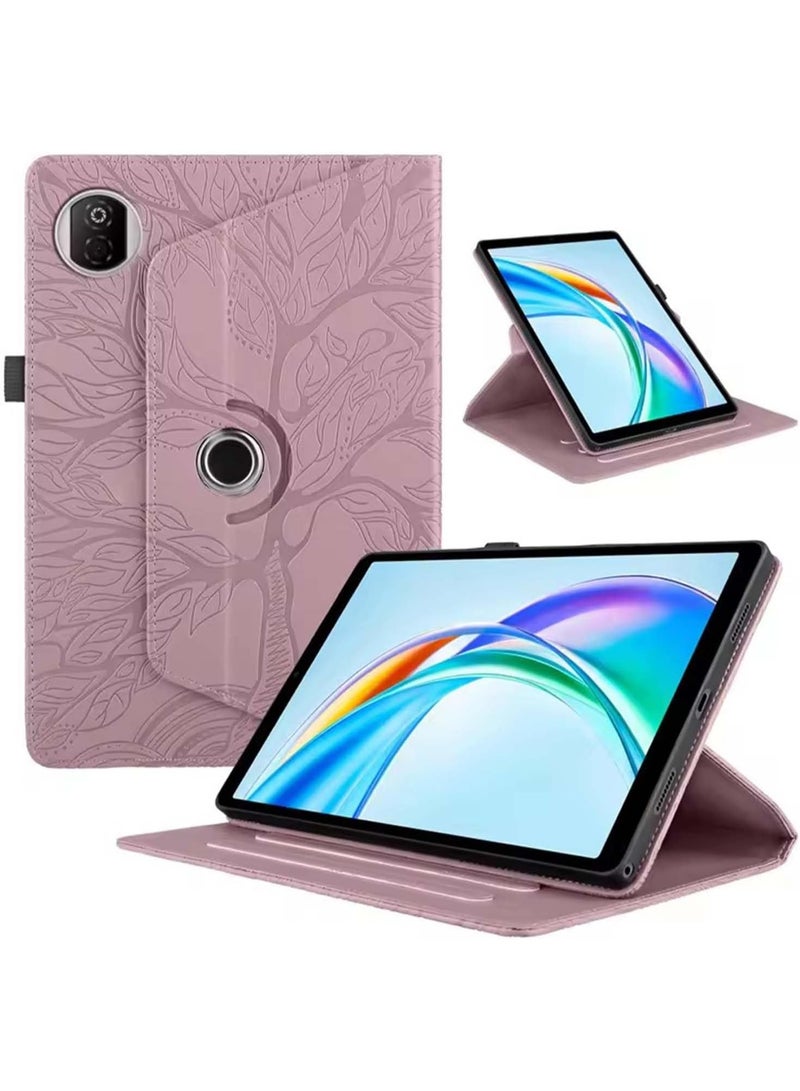 VKL Case Cover Compatible with Honor Pad X7 8.7 inch (2025) 360 Degree Rotating Stand Foldable Cover Tree of Life Embossed Shell (Pink)