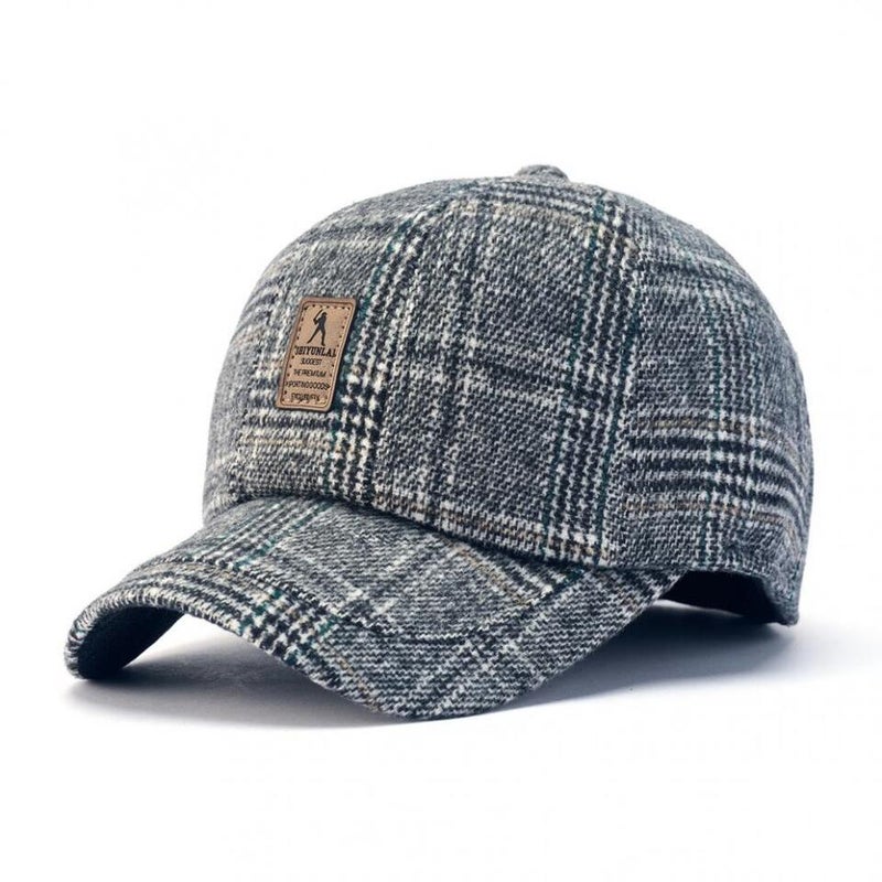 Baseball Cap Winter Plaid  Thickened Outdoor Casual Couple Printed Hat - Image 4