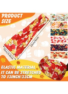 Giegxin Giegxin 10 Pcs Thanksgiving Headbands Fall Headbands for Women Nursing Head Band Wide Knotted Elastic Pumpkin Turkey Maple Leaves Thanksgiving Decor Autumn Festive Gift Hair Accessories(Maple Leaf)  - Image 2